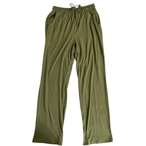 Dibaolong Green Straight Yoga Pants Women M Stretch High Waist Comfy Relax Fit